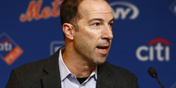 NEW YORK, NY - DECEMBER 20: General manager Billy Eppler of the New York Mets talks during a press conference to introduce pitcher Justin Verlander at Citi Field on December 20, 2022 in New York City. (Photo by Rich Schultz/Getty Images)